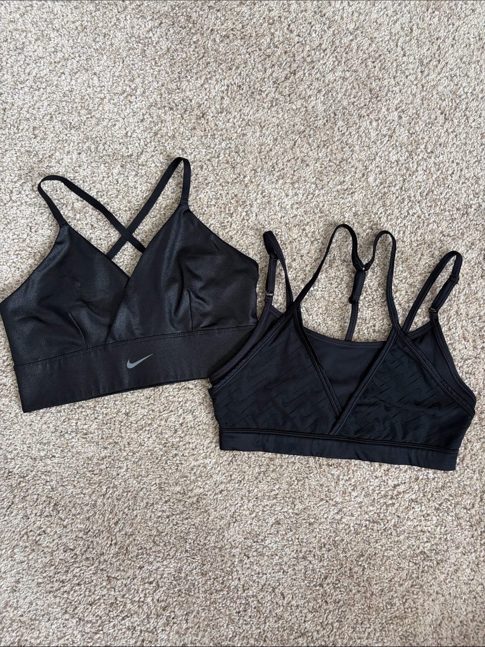 Nike Black Crossback & Strappy Low-Impact Sports Bras Duo